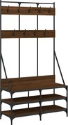 vidaXL barna tölgyszínű ruhafogas cipőpolccal 100x40x184 cm