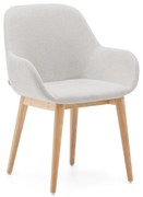 Bézs kárpitozott étkezőfotel Konna – Kave Home