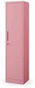 Keskeny irodai szekrény ALEX, 450 x 850 x 400 mm, Fresh Style: púderrózsaszín