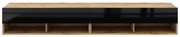 TV szekrény 280 cm 2 ajtós Wotan tölgy / fekete magasfény színkombinációban – DERBY