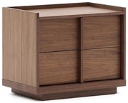 Sötétbarna éjjeliszekrény diófa dekorral Onix – Kave Home