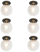 6 darabos modern süllyesztett spotlámpa szett fekete színben - Insight