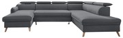 Sötétszürke kinyitható sarokkanapé (jobb oldali) Sweet Harmony – Miuform