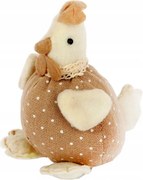 Plüss Tyúk Pöttyös Húsvéti Dekoráció 12 CM Barna Húsvéti Dekoráció