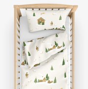 Goldea karácsonyi gyermek pamut ágyneműhuzat kiságyba - karácsonyi dalok 90 x 120 és 40 x 60 cm