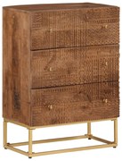 tömör mangófa és vas komód 55 x 30 x 76 cm