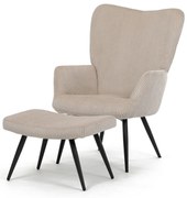 Pihenőfotel lábtartóval L7285 CRM6, krém