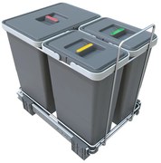Műanyag szemetes szelektív hulladékhoz/beépíthető 18 + 8 + 8 l Ecofil - Elletipi