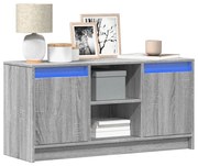 szürke sonoma színű szerelt fa LED-es TV-szekrény 100x34x50 cm
