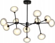 Mennyezeti függőlámpa csillár gömb fekete 12 karos