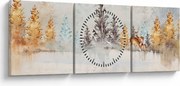 Kép - Akvarell erdő (órával) (90x30 cm)