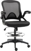 Vinsetto Ergonomikus Irodai Szék Forgatható Íróasztali Szék Felhajtható Karfa és Állítható Lábgyűrűvel, Magasságban Állítható, Hálós Fekete | Aosom