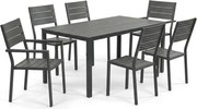 Kerti bútor garnitúra 156x78x74 cm, polywood, szürke, AZS-B1656 GREY