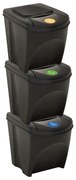 3 db antracitszürke rakásolható szemeteskuka 75 L