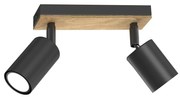Spotlámpa TULON 2xGU10/8W/230V fekete/tölgy