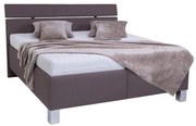 Kárpitozott ágy ALIS 180x200 cm matraccal és ágyneműtartóval, barna