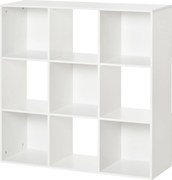 HOMCOM 3 szintes könyvespolc tároló szekrény 9 rekeszes önálló polc szobai elválasztó állvány 91,5x29,5x91,5 cm Fa | Aosom