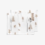 Goldea karácsonyi reggeliző alátét - extra erős 100% - os pamut - hegyvidéki táj - 2db 30 x 40 cm