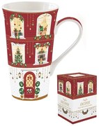 Karácsonyi porcelán nagy bögre 600 ml díszdobozban Festive Avenue