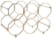 Honeycomb aranyszínű fém összecsukható bortartó - PT LIVING