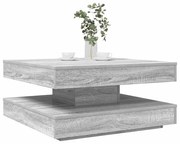 szürke sonoma dohányzóasztal 360 fokban forgatható 70x70x34,5cm