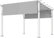 Outsunny pergola ponyva 4,88 x 1,22 m UV-védelemmel – napvitorla teraszra, 3 x 3 m pavilonhoz, világosszürke | Aosom