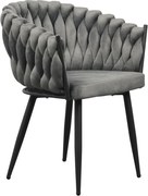 Étkezőszék, sötétszürke Velvet szövet/fekete, BLER
