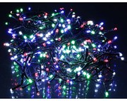 24 m-es 320 LED-es Karácsonyi kültéri-beltéri dekor fényfüzér, hálózati adateres, színes RGB, IP44