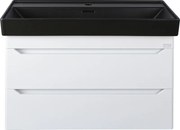 TMP SHARP 100 fali fürdőszobabútor - CeraStyle SHARP FEKETE mosdóval - 100 x 48 cm