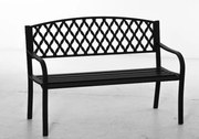 Outsunny 2-Személyes Kerti Pad Dekoratív Háttámlával és Karfákkal Teraszra Erkélyre Patióra Kültéri Használatra 240 kg Teherbírás Cast Iron és Acél 12