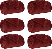 vidaXL Takarók 6 pcs Bordeaux piros 130 x 150 cm Gyapjú