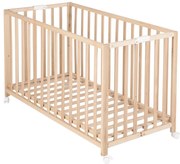 Natúr színű összecsukható gurulós babaágy 60x120 cm Fold up – Roba