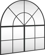 vidaXL fekete ívelt vas fali tükör 80 x 80 cm