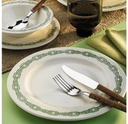 24 részes porcelán étkészlet, fehér/zöld