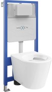 Mexen WC beépített készlet Fenix Slim keret Rico WC csészével, fényes fehér - 6103372XX00
