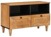 TV szekrény fiókkal Világosbarna 70 x 33 x 46 cm tömör mangófa