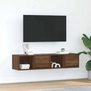 2 db barna tölgy színű szerelt fa TV-szekrény 60x31x25,5 cm