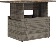 vidaXL szürke polyrattan és akácfa kerti asztal 100 x 55 x 73 cm