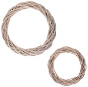 2 db fonott koszorú készlet, szürke, 35 és 25 átmérőjű cm
