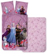 Disney Jégvarázs Purple gyerek, ovis ágyneműhuzat 100×135 cm, 40×60 cm