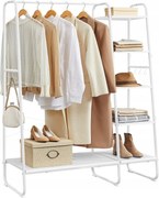 Fehér gardrób ruhaakasztó 5 polccal a hálószoba előszobájába