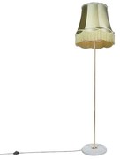 Retro állólámpa sárgarézzel és zöld Granny búrával 45 cm - Kaso