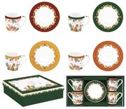 Forest Dream 4 személyes porcelán eszpresszócsésze szett 100 ml díszdobozban