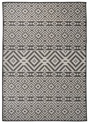 fekete csíkos lapos szövésű kültéri szőnyeg 120 x 170 cm