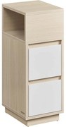 Éjjeliszekrény, 2 fiók, nyitott rekesz,natúr bézs, felhőfehér