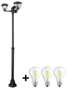 Brilagi -  Kültéri lámpa LUNA 3xE27/60W/230V IP44 GD-LUNAP3-00
