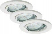 Briloner 3 db-os Led süllyesztett lámpa szett 8,6 cm, 3W, fehér, forgatható 7225-036