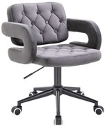 HR8403K Grafit modern velúr szék fekete lábbal