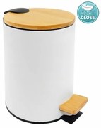 AQUALINE BI006 Bambusz hulladékkosár kerek  3 l, fehér