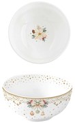 Karácsonyi porcelán tálka Ø 12 cm fehér arany mikulásvirág White Elegance